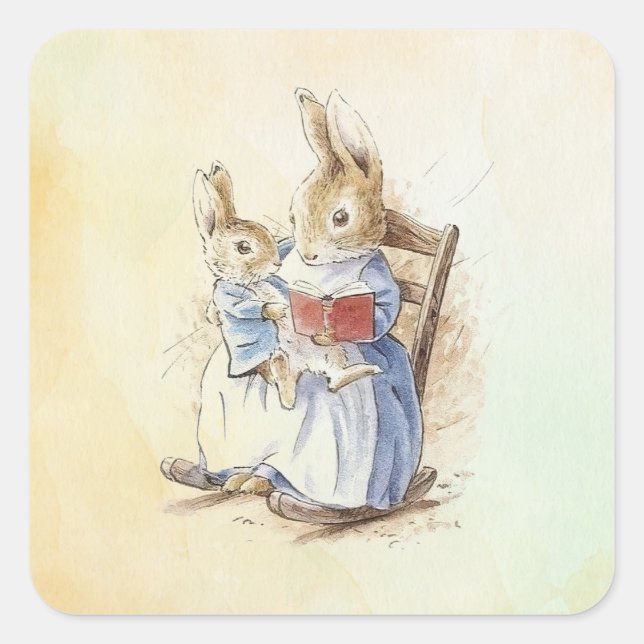 Sticker Carré Peter Rabbit (livre) (Devant)