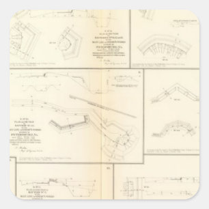 Sticker Carré Pétersbourg, batteries de Va, siège