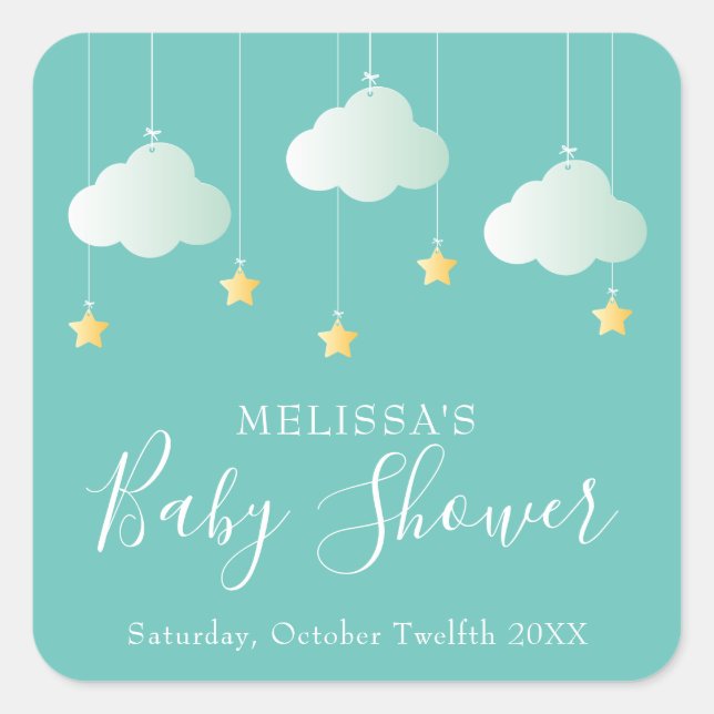 Sticker Carré Petit baby shower étoilé tordu (Devant)