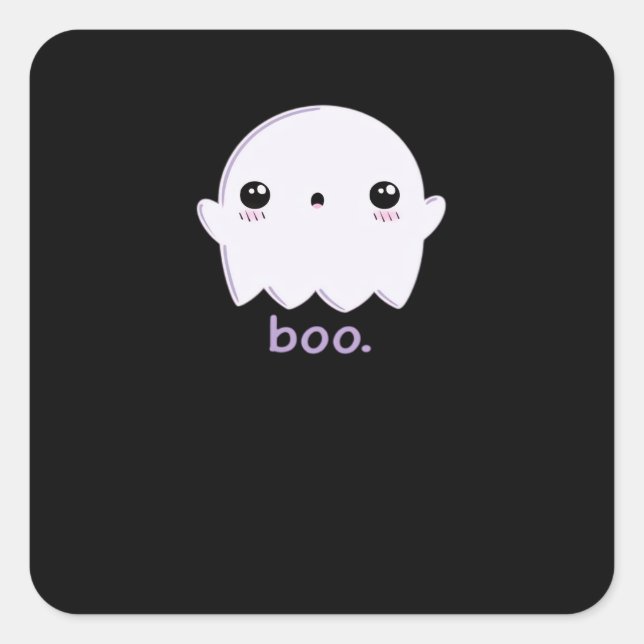 Sticker Carré Petit Boo mou Halloween (Devant)
