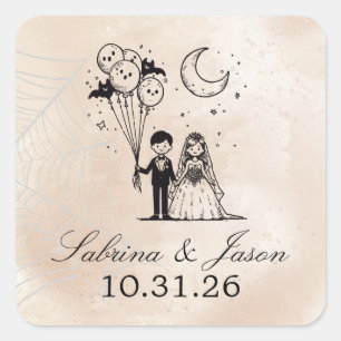 Sticker Carré Petit couple éffrayant