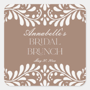 Sticker Carré Petit déjeuner de mariage Mocha Brown Talavera Fie