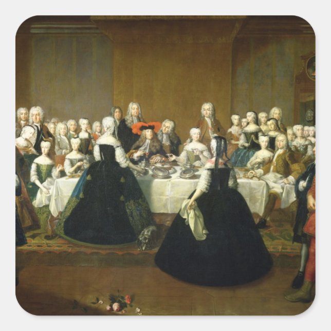 Sticker Carré Petit déjeuner mariage (Devant)