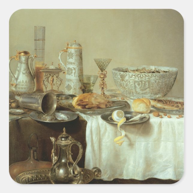 Sticker Carré Petit déjeuner Still Life, 1638 (Devant)