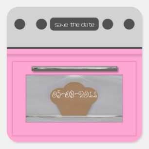 Sticker Carré Petit pain dans le rose d'autocollant-lumière de