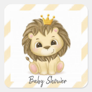 Sticker Carré Petit Prince Lion Boy Baby shower