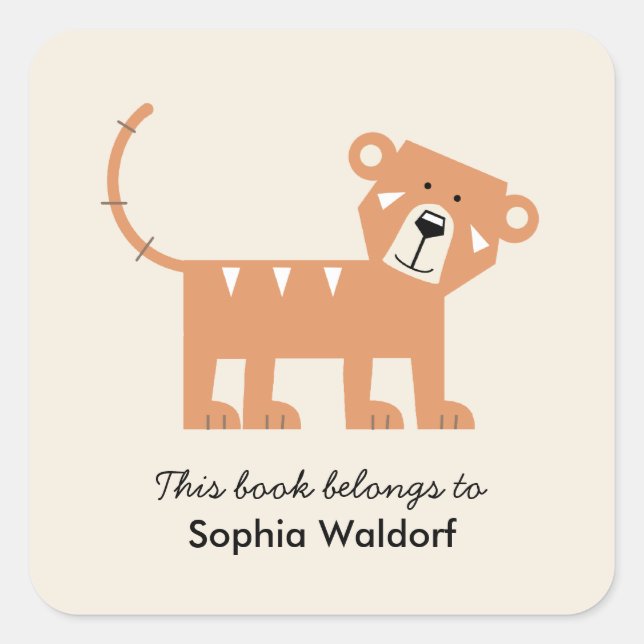 Sticker Carré Petit tigre (Devant)