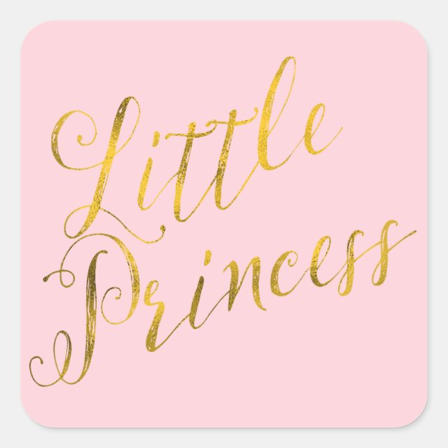 Sticker Carré Petite citation Princesse Faux Gold Foil Parties s (Devant)