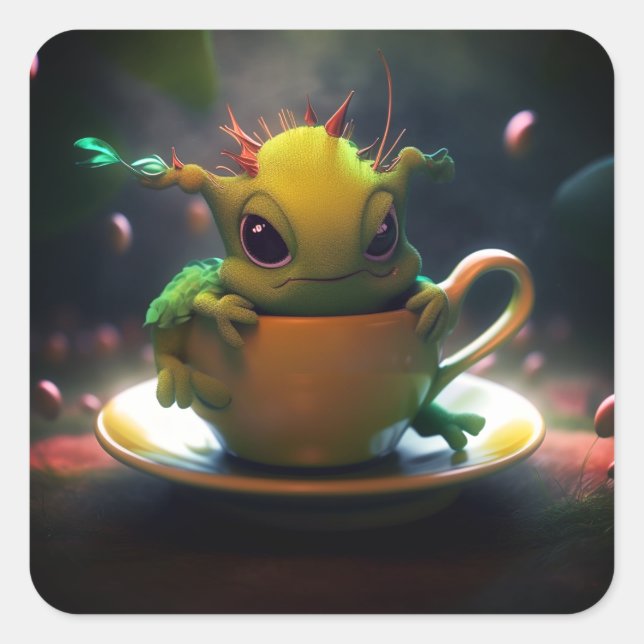 Sticker Carré Petite créature (Devant)