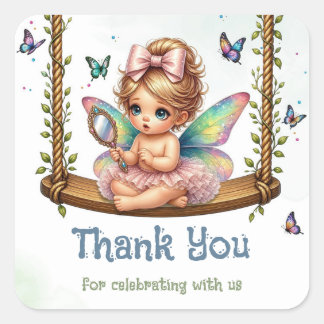 Sticker Carré Petite fée adorable