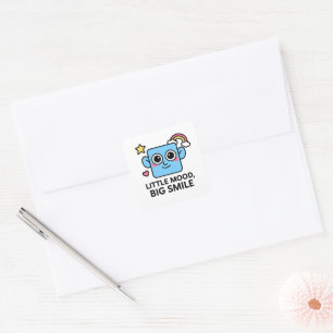 Sticker Carré Petite humeur grand sourire - Feuille d'autocollan