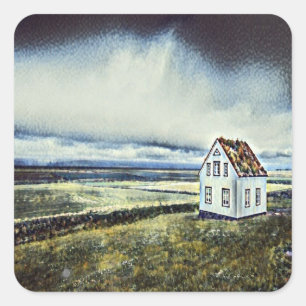 Sticker Carré Petite maison lointaine