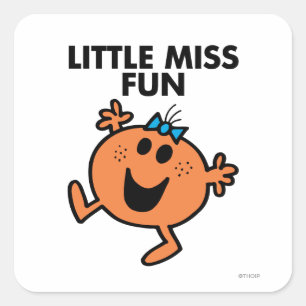 Sticker Carré Petite Miss Fun Waving Joyeusement