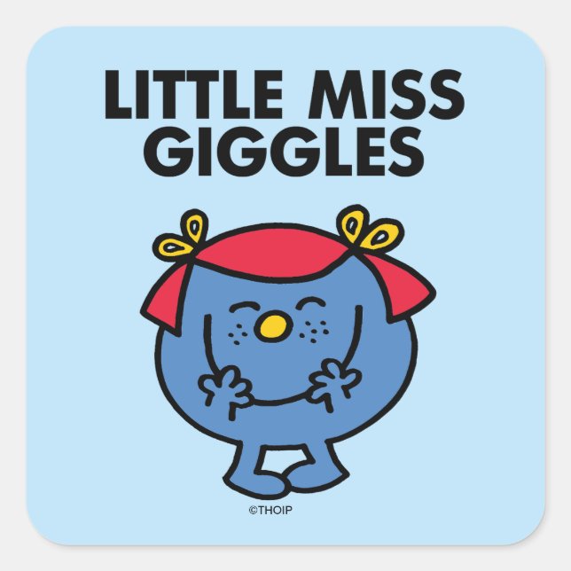 Sticker Carré Petite Miss Giggles | Lettres noires (Devant)