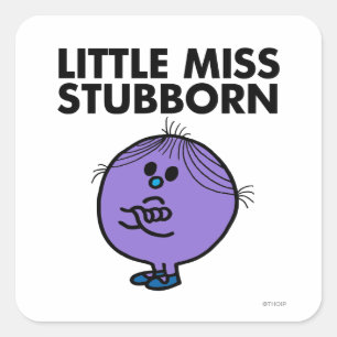 Sticker Carré Petite Miss Stubborn   Armes croisées