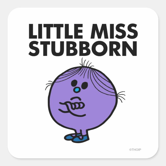 Sticker Carré Petite Miss Stubborn | Armes croisées (Devant)