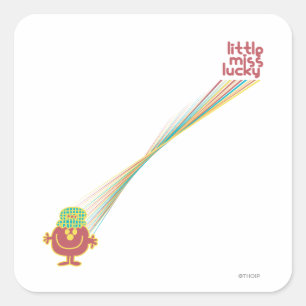 Sticker Carré Petite Mlle Lucky   Rayons De Chance