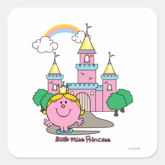 Sticker Carré Petite Mlle Princesse | Château Royal (Devant)