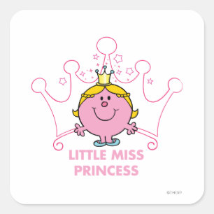Sticker Carré Petite Mlle Princesse   Couronne rose à cinq point