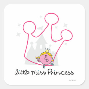 Sticker Carré Petite Mlle Princesse   Couronne rose géante
