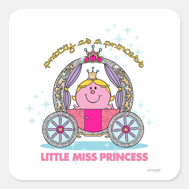 Sticker Carré Petite Mlle Princesse | Transport par étincelle (Devant)