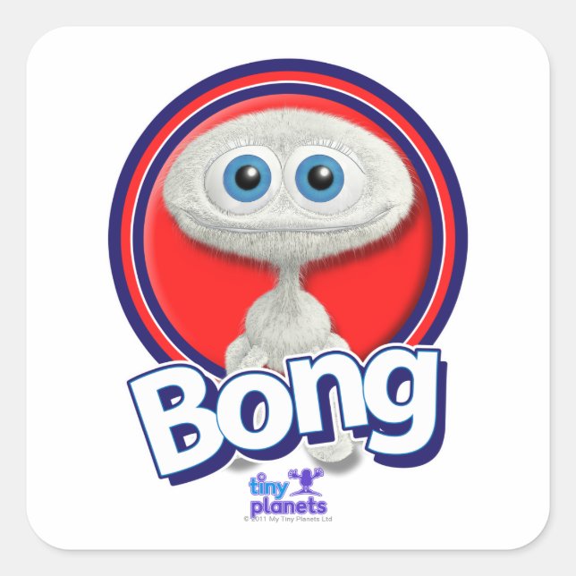 Sticker Carré Petites Planètes Bong - Quoi ? (Devant)