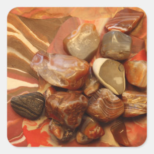 Sticker Carré Petits Agates Eau Bleue Photo Abstraite