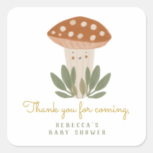 Sticker Carré Petits champignons Balises cadeaux d'anniversaire