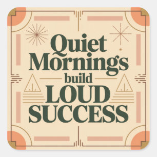 Sticker Carré Petits Matins Calmes Construisent un Grand Succès
