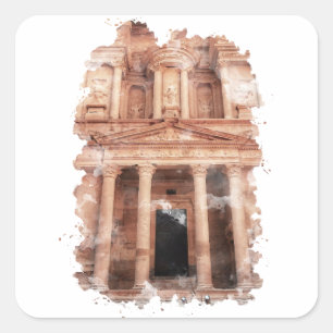 Sticker Carré Petra Jordan Watercolor Art