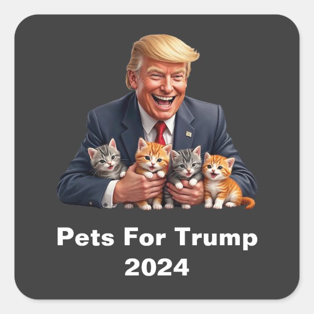 Sticker Carré Pets For Trump 2024 (Devant)