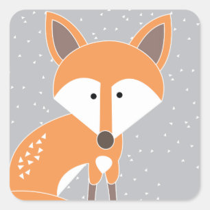 Sticker Carré Peu de Fox
