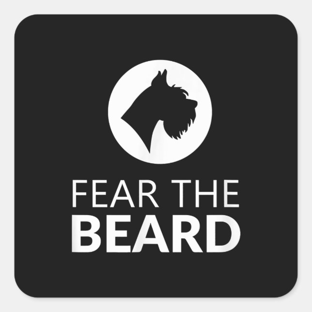 Sticker Carré peur barbe drôle schnauzer amoureux cadeau (Devant)