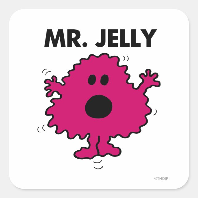 Sticker Carré Peur et nerveux M. Jelly (Devant)