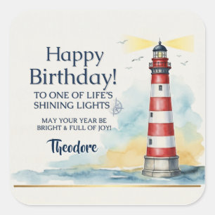 Sticker Carré Phare Anniversaire Lumière Brillante