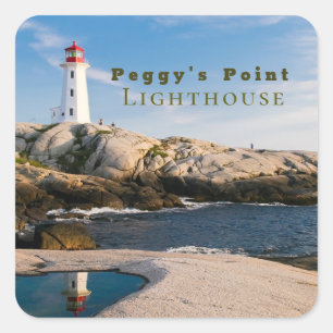 Sticker Carré Phare de Peggys Point Canada atlantique
