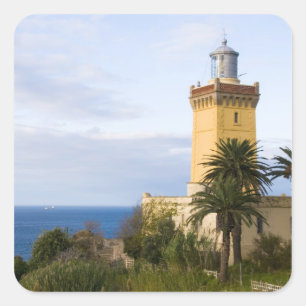 Sticker Carré Phare de Tanger Maroc au Casquette Spartel