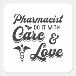Sticker Carré Pharmaciste Le Faire Avec Soins Pharmacie Technolo