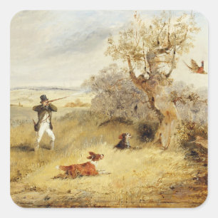 Sticker Carré Pheasant shooting (oil on canvas) 2