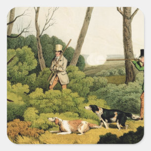 Sticker Carré 'Pheasant Shooting', pub. par Thomas McLean, 1820