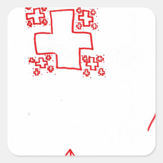 Sticker Carré Phi Voir Thru Fractal Trees