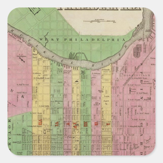 Sticker Carré Philadelphie 3 (Devant)