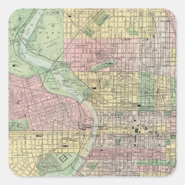 Sticker Carré Philadelphie, Camden (Devant)