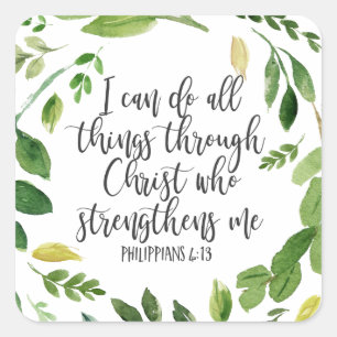 Sticker Carré Philippiens Bible Scripture verse Inspiration