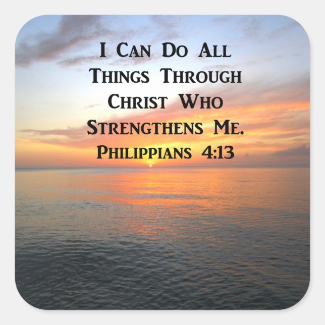 STICKER CARRÉ PHILIPPIENS DU LEVER SERENE 4:13 SCRIPTURE PHOTO (Devant)