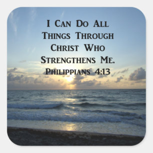 STICKER CARRÉ PHILIPPIENS INSPIRANTS 4:13 SCRIPTURE VERSE