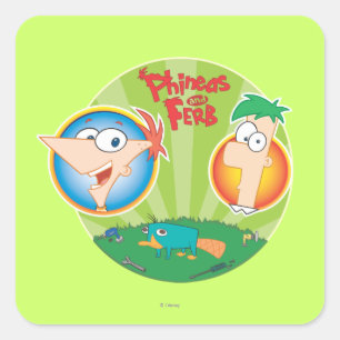 Sticker Carré Phineas et Ferb