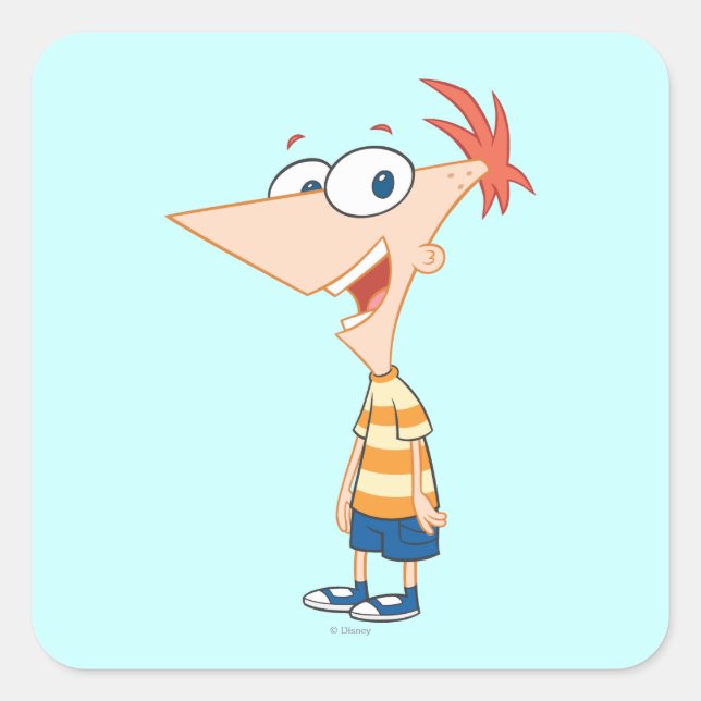 Sticker Carré Phineas Pose (Devant)