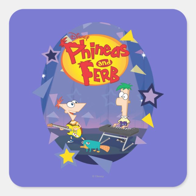 Sticker Carré Phinées et Ferb 1 (Devant)
