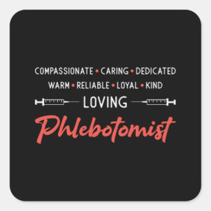 Sticker Carré Phlebotomiste amoureux Phlebotomie Docteur infirmi